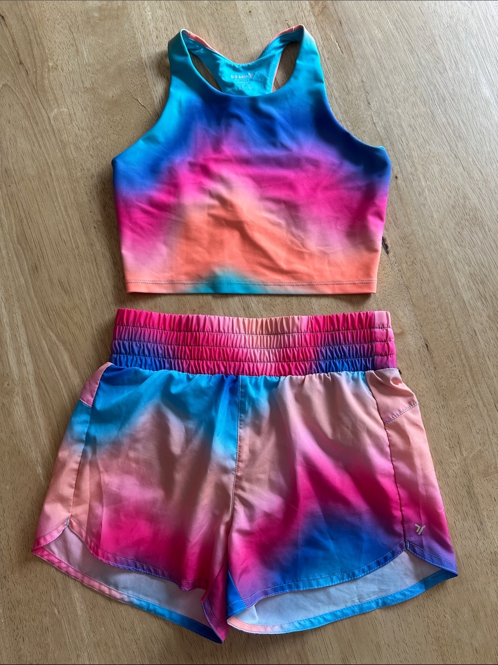 Old Navy Active POWERSOFT 10-12 Set long line sports bra & shorts dance sports
